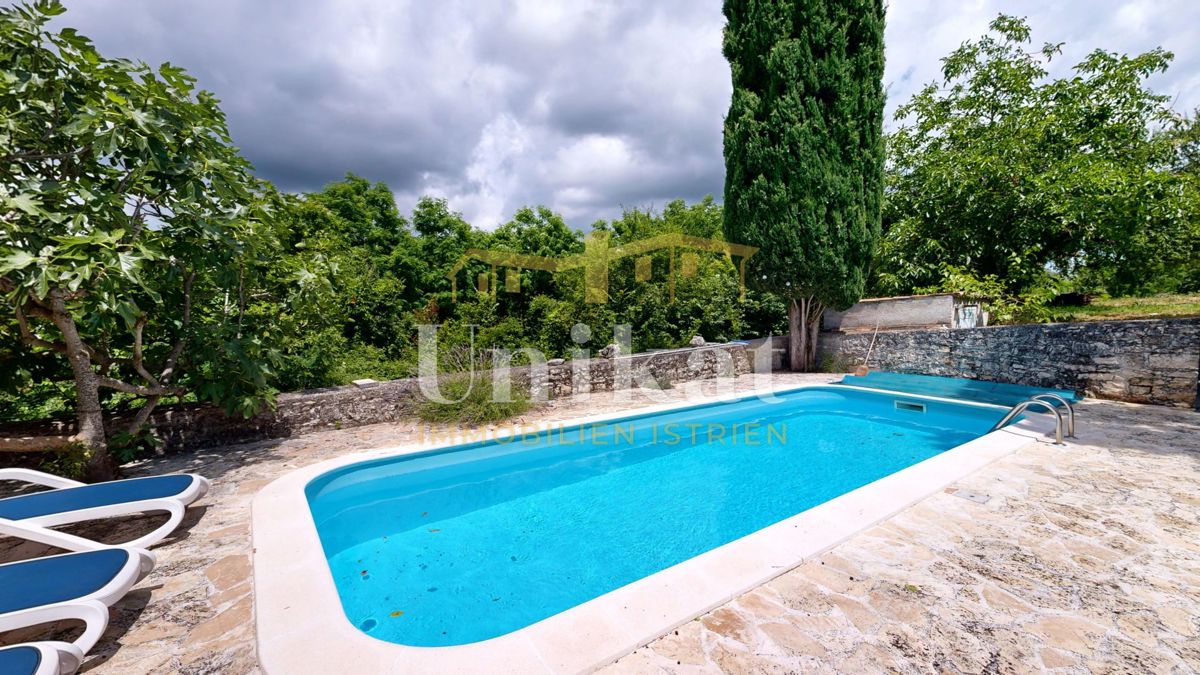 Renovirana kamnita hiša s bazenom